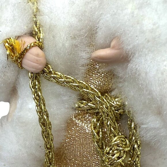 Old World Santa 5.5" Vintage Christmas Decor Gold Fabric Figurine - Picture 6 of 8